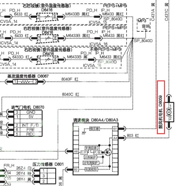 2019年富康ES600空调鼓风机电路图