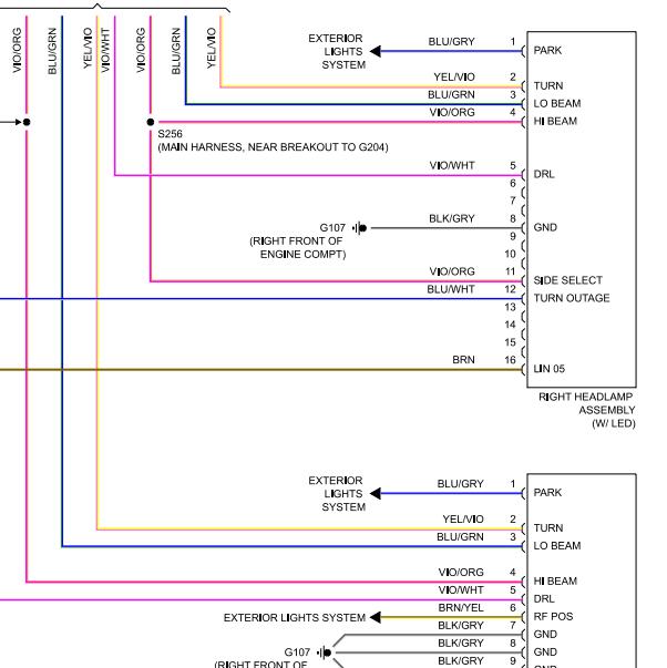 2021年福特翼虎转向灯电路图