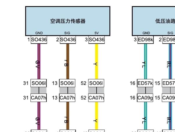 2021年吉利星瑞JLH-4G20TD发动机电路图含空调压力传感器电路图