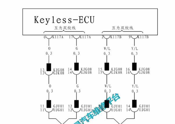 2018-2020年比亚迪唐无钥匙进入系统电路图