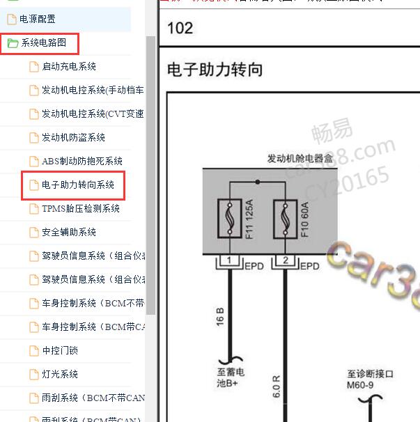 2014-2018年瑞风S3电子助力转向电路图