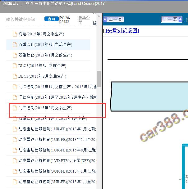 2017年丰田兰德酷路泽中控门锁电路图
