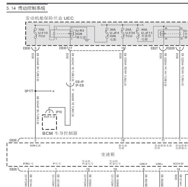 2022年大通G50变速箱电路图