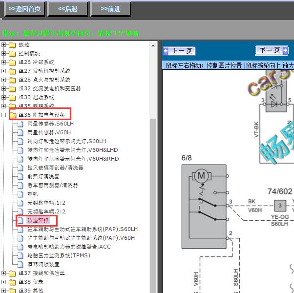 2016年沃尔沃S60L 防盗喇叭电路图