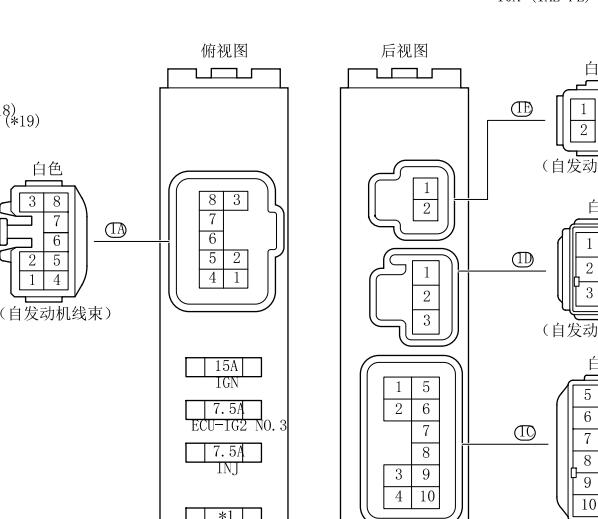 2016年丰田凯美瑞集成继电器针脚和电路图资料