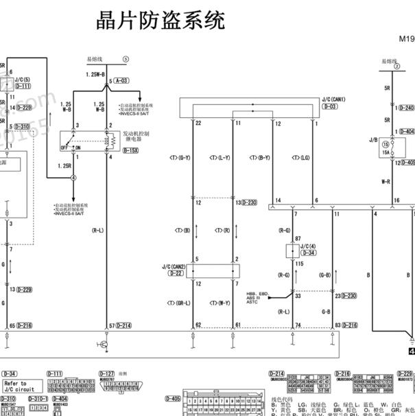 2008年三菱帕杰罗防盗系统电路图