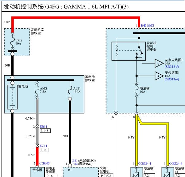 2020年起亚福瑞迪发动机电路图