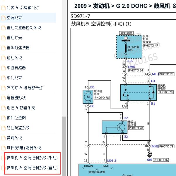 2009年起亚狮跑空调电路图