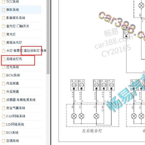 2017-2018年瑞风A60刹车灯电路图
