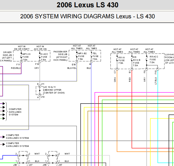 2006年雷克萨斯LS430倒车影像电路图