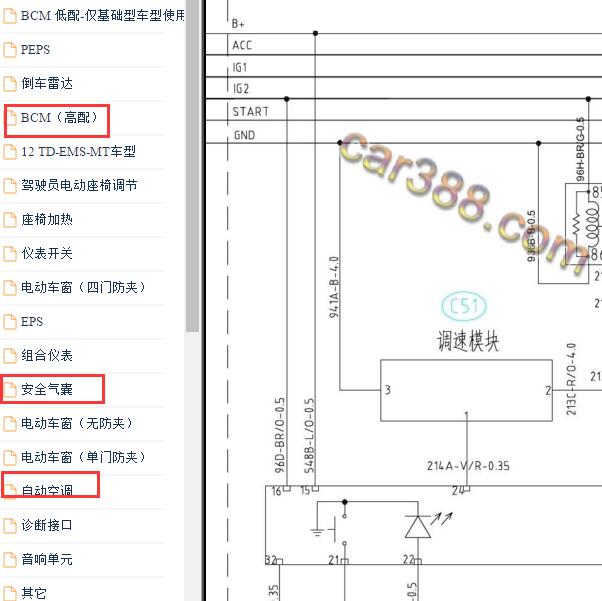 2018-2019年森雅R9F44保险电路图