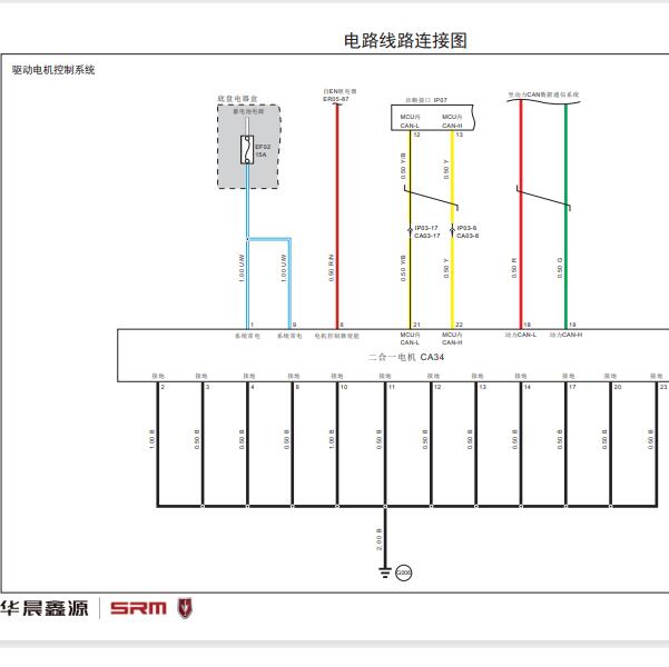 2022 年海狮X30LEV 驱动电机控制电路图