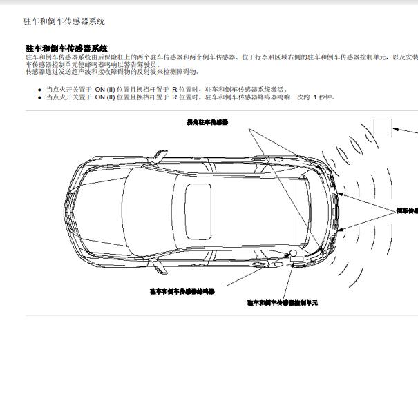 2010年本田讴歌MDX 倒车雷达系统维修手册