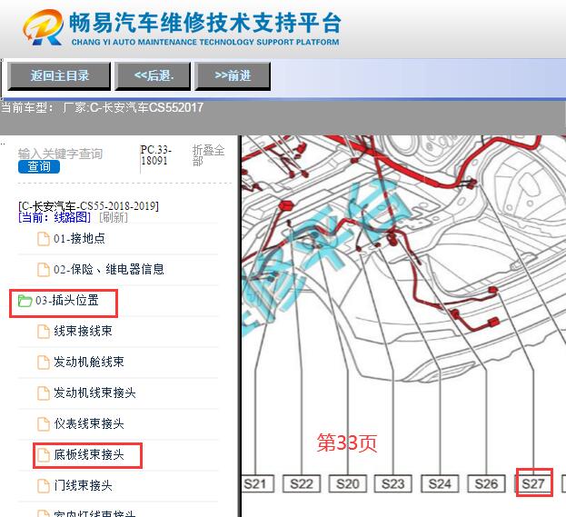 2017年长安CS55车内后部天线位置
