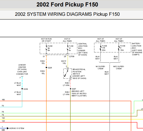 2002年福特F150防盗电路图