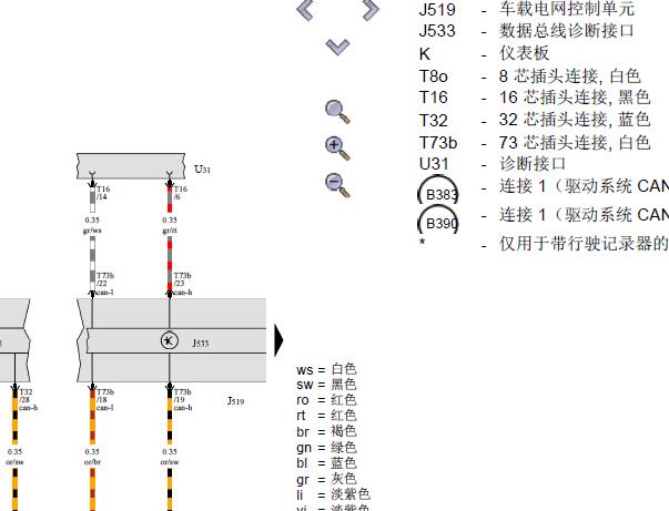 2014年大众迈特威发动机变速箱和网络通讯电路图