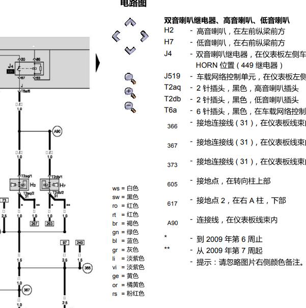 2007年斯柯达明锐喇叭电路图