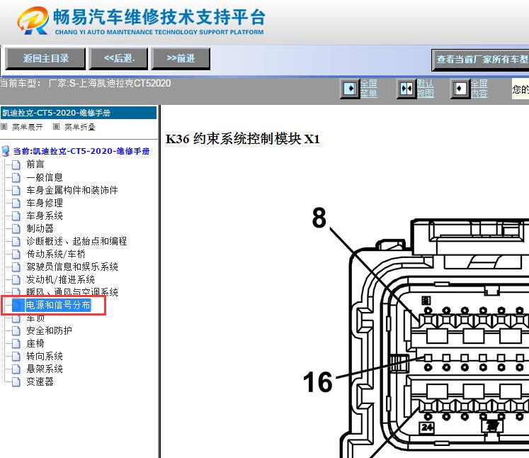 2020年凯迪拉克CT5安全气囊针脚资料
