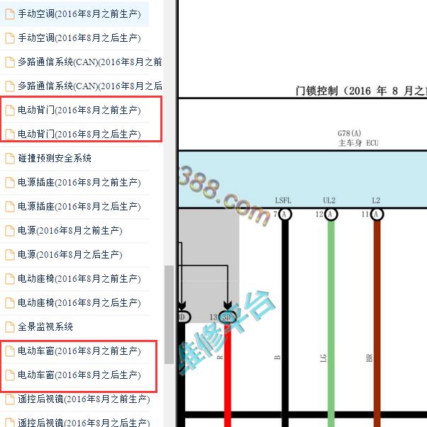 2016年丰田RAV4 车身电路图