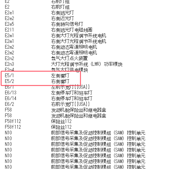 2011年奔驰R350前雾灯电路图
