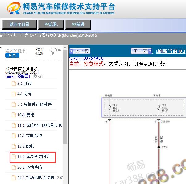 2013-2015年福特蒙迪欧网络通讯电路图