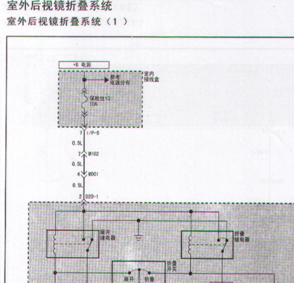 2004年现代雅科仕电动后视镜电路图