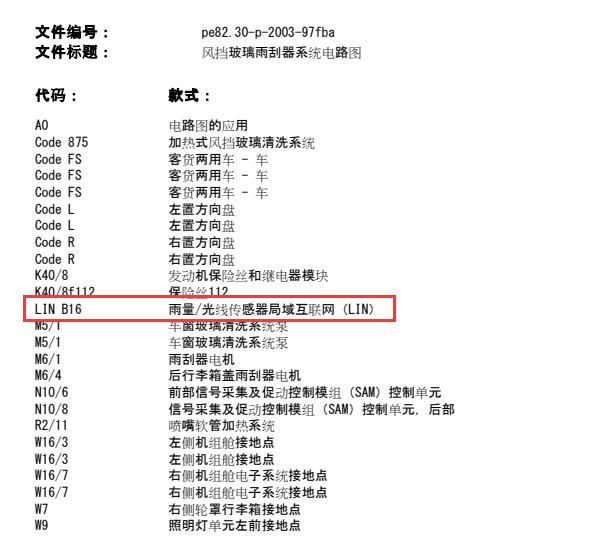 2021年奔驰C200L雨水光线传感器电路图
