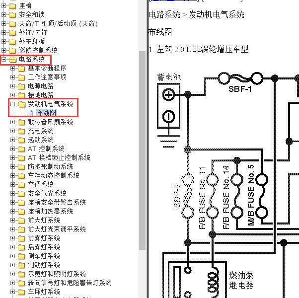 2007-2008年斯巴鲁森林人2.0发动机电路图