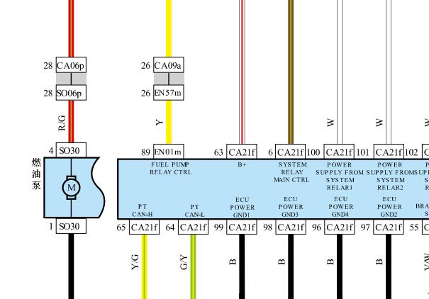 2022年吉利缤瑞BHE15-EFZ发动机油泵电路图资料