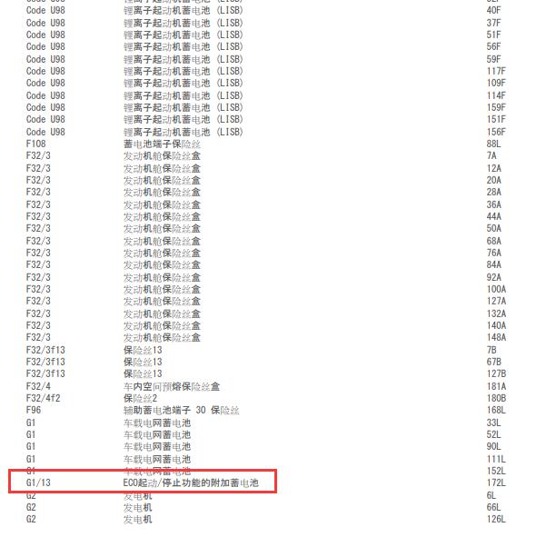 2018年奔驰C180L 辅助蓄电池电路图