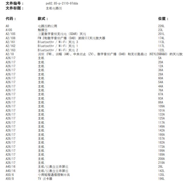 2020年奔驰E260主机电路图.