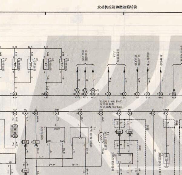 1993年丰田LC80发动机电路图