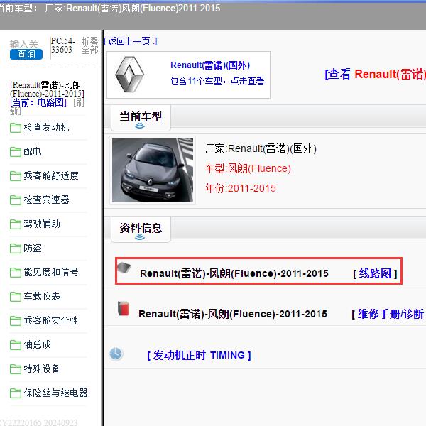 2011-2015年Renault(雷诺)-风朗(Fluence) 电路图