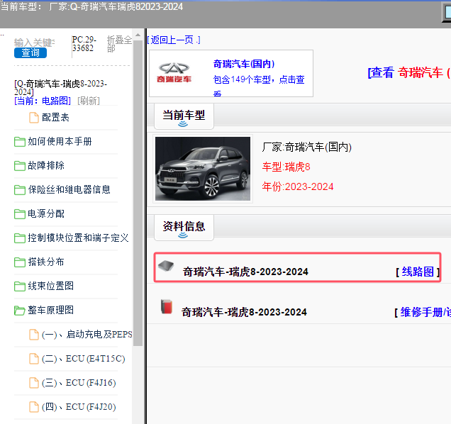 2024年奇瑞瑞虎8电路图