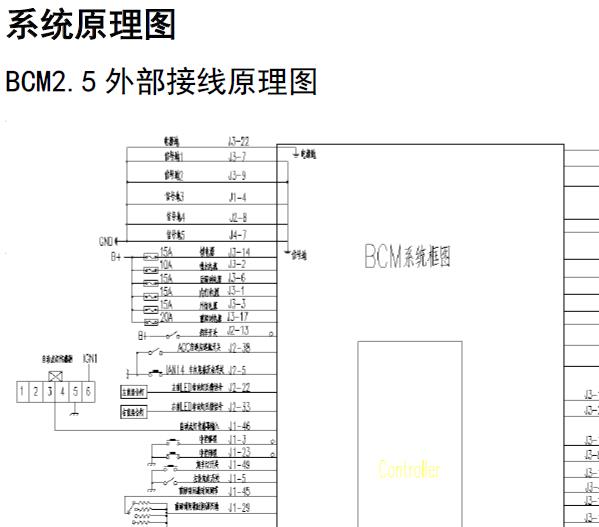 2020年东风风行T5车身电脑和变速箱换挡电路图