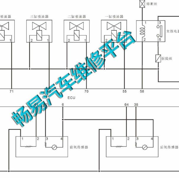 2015-2018年日产锐骐ZG24 国四发动机氧传感器电路图