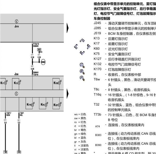 2010年斯柯达晶锐仪表电路图