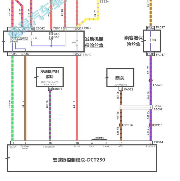2016-2018年荣威i6变速箱电路图