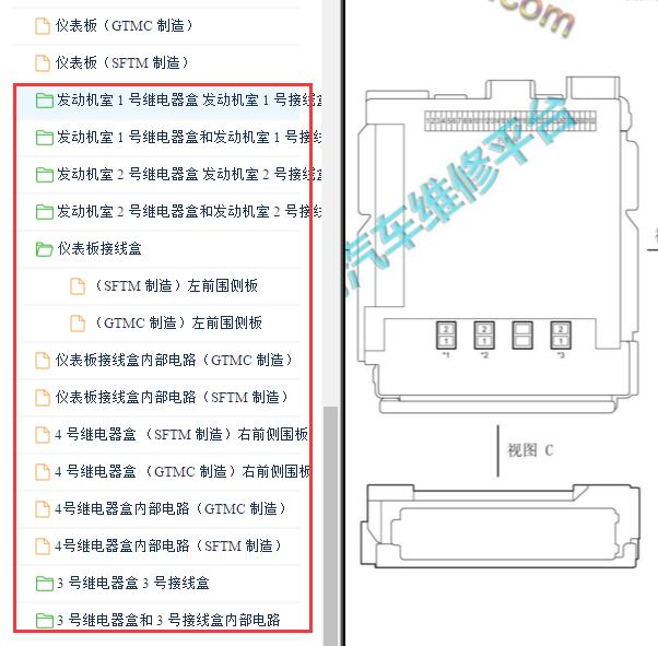 2021年丰田RAV4保险与继电器位置