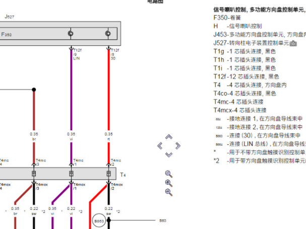 2018年奥迪A4L喇叭电路图和保险丝位置