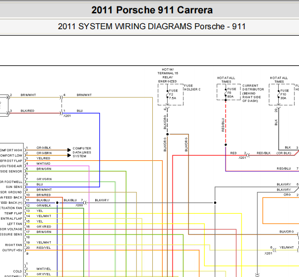 2011年保时捷911空调电路图