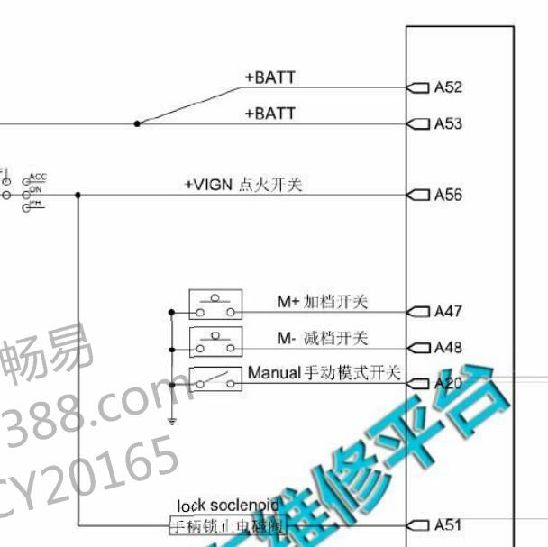 2018-2019年森雅R9 6AT变速箱电路图