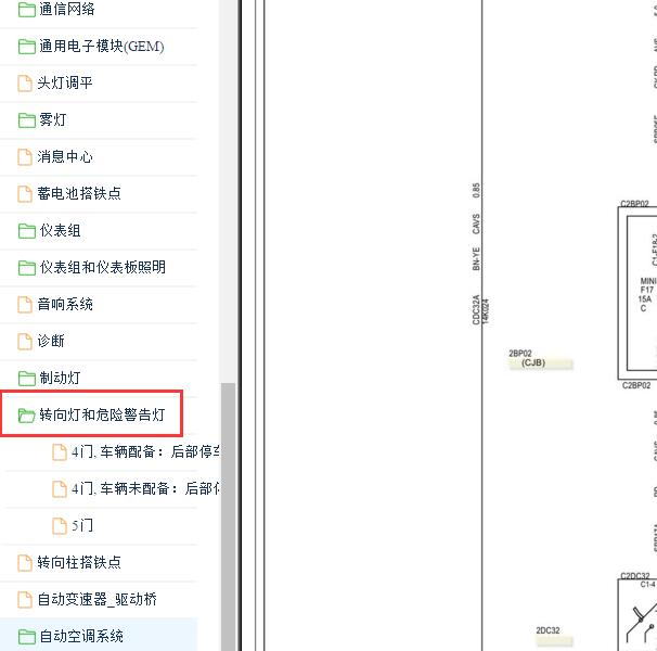 2011-2013年福特嘉年华转向灯和危险警报灯电路图