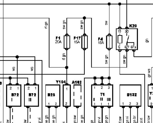1994年奥迪A6发动机电路图