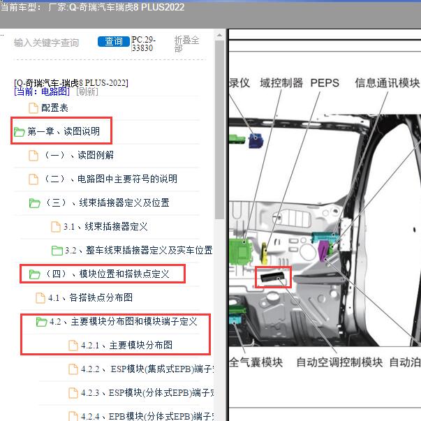 2022年奇瑞汽车-瑞虎8 PLUS 空调控制模块位置