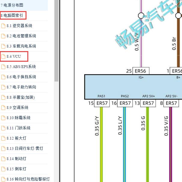 2021-2022年威马E5 整车控制器电路图.