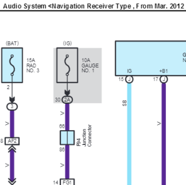 2013年雷克萨斯RX270音响电路图和针脚资料