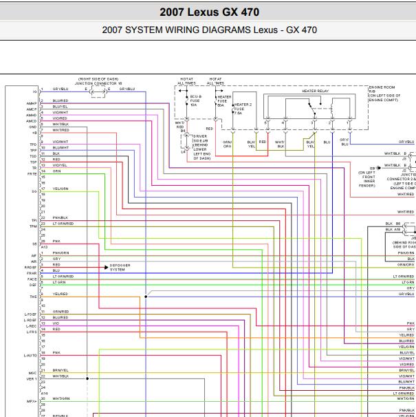 2007年雷克萨斯GX470空调电路图
