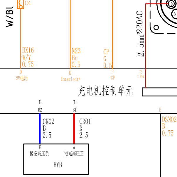 2018年长安汽车欧尚A600EV充电机电路图和针脚资料
