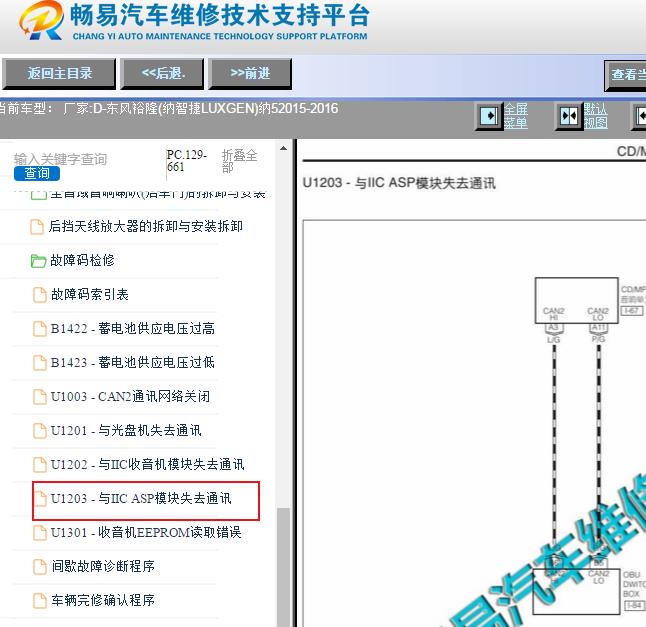 2015-2016年东风裕隆纳智捷纳5 U1203故障码诊断资料